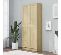 Modern Wooden Large Tall 2 Door Bookcase Book Storage Cabinet Unit Wood Units
