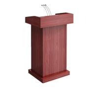 Modern Wooden Lectern Stand with 2 Open Storage Shelves Ideal for Churches Podiums and Reception DesksSimple Design 60x45x110cm