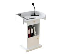 Modern Wooden Lectern with Drawer - 48.8" Tall Church Pulpit, Versatile Standing Podium for Schools, Conferences, and Events - Elegant Design for Any Environment