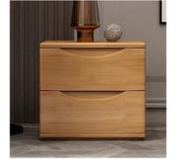 Modern Wooden Nightstand with 2 Drawers - Space-Saving Bedside Table for Bedroom Natural Finish Night Table (17.7x15.7x16.9in) - Ideal Small Space Storage Solution