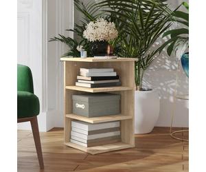 Modern Wooden Open Side End Sofa Table With Storage Shelves Wood Tables Cabinet