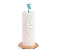 Modern Wooden Paper Towel Holder Stand | Cute Teal Bunny Decor | Freestanding Kitchen Roll Holder for Countertop, Unique Easter