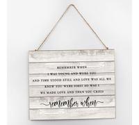 Modern Wooden Plaque Sign Remember When I Was Young And Were You And Time Cute Wood Plaque Sign Quote Rustic Inspirational Motivational Quote Primitive Decor Signs for Shelf Front Porch 10x12 Inch