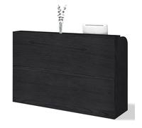 Modern Wooden Reception Desk Black Office Counter for Shops Offices Studios and Salons - 140×50×110cm Stylish Reception Furniture for Professional Spaces