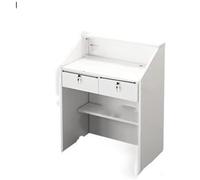 Modern Wooden Reception Desk Compact Cashier Counter for Office Store or Clinic - Stylish Design for Professional Spaces