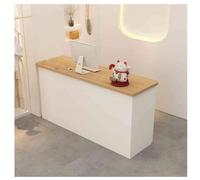 Modern Wooden Reception Desk with Cable Grommet - Stylish Checkout Counter for Lobbies Salons Retail Stores Home Offices - A3 Size (39.3x19.6x35.4in)