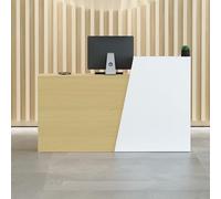 Modern Wooden Reception Desk with Counter & Drawers Stylish Front Desk for Office Lobby Waiting Area and Customer Service