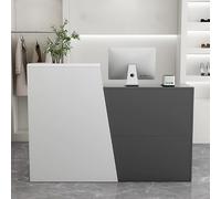 Modern Wooden Reception Desk with Drawers & Shelves for Clinics & Retail - Stylish & Functional Office Furniture (A1 80 x 41.9 x 99.8 cm)
