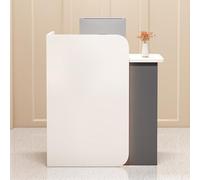 Modern Wooden Reception Desk with Drawers & Storage for Salon Office Lobby RetailWhite & Gray Right Side160x45x100 cm Stylish & Functional