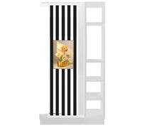 Modern Wooden Room Divider, Free-Standing Partition with Display Shelves, Space Separator for Studio or Office (White/Black, 31.4"x9.4"x78.7")