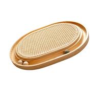 Modern Wooden Scratch Pad with 5 Colorful Moving Balls Including Attractant for Kittens Play Leopardine Entertainment
