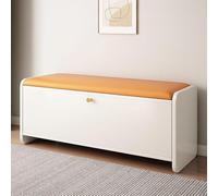 Modern Wooden Shoe Cabinet with Padded Bench 2 Foldable Drawers Entryway Storage Solid Wood Frame Stylish Shoe Rack for Bedroom and Hallway White 60cm