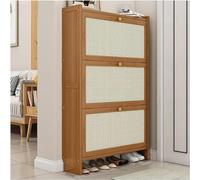 Modern Wooden Shoe Rack with Doors - Slim Entryway Storage Solution for Home, Hidden Compartments for Stylish Shoe Organization, Space-Saving Design
