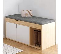 Modern Wooden Shoe Sto Bench with Der Upholstered Entryway Seat Slish Shoe Cabinet nizer for Mudroom and Living Room - Space-Saving Design
