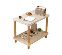 Modern Wooden Small Side Table, Square Sofa Coffee Table For Living Room, With 2-Layer Wooden Tabletop And 4 Legs, 4, Suitable For Bedroom, Balcony And Office(A,60X40X53CM)