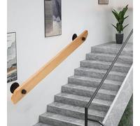 Modern Wooden Staircase il - Non-Slip Grab Handle for Indoor/Outdoor Stairs 8.2 FT Banister Railing for Loft Porch & Steps (30-450cm)