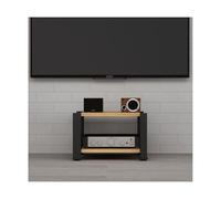 Modern Wooden Stereo Audio Rack Stand - 2-Tier Open Media Storage Cabinet for DVD Players Game Consoles TV Boxes - Stylish Corner Shelf Organizer (Natural Finish)