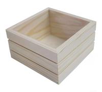 Modern Wooden Storage Tray Box Set for Succulent Plants Crafts Small Item Organization Square Beige(10 * 10 * 5.5CM)