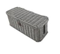Modern Woven Container with Sturdy Handles Perfect for Indoor Decor Woven Flipping Top Storage Basket with Realistic Rattan Look Household Bin for Kitchen Organization and Home Decors