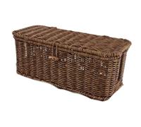 Modern Woven Container with Sturdy Handles Perfect for Indoor Decor Woven Flipping Top Storage Basket with Realistic Rattan Look Household Bin for Kitchen Organization and Home Decors