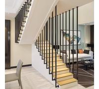 Modern Wrought Iron Railing for Indoor/Outdoor Balustrade - 140cm Protective Fence Post, Easy to Install, Durable and Stylish Guardrail for Safety and Aesthetics