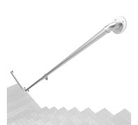 Modern Wrought Iron Stair Handrail Wall-Mounted Railing 20ft (600cm) - Stylish Interior Banister in Gold Silver Black White Yellow Easy Installation