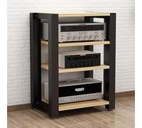 Modern Yellow AV Media Stand Wooden Stereo Cabinet for DVD Players & Game Consoles Stylish Entertainment Storage Tower H80cm Ideal for TV Boxes & Media Devices