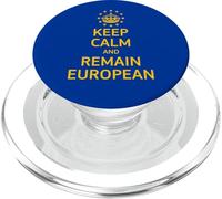 Modern Yellow Blue Keep Calm Crown Europe Vector Art PopSockets PopGrip for MagSafe