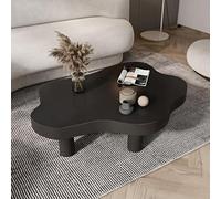 Modern Yellow Cloud Shaped Coffee Table 35in Irregular Center Table for Living Room Stylish Round Accent Table with 3 Legs Unique Corner Furniture Piece