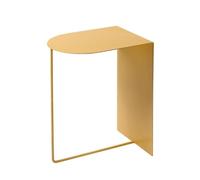 Modern Yellow Iron Side Table Small Snack Table with T-Base Multifunctional Corner Table for Living Room & Bedroom Stylish Nightstand Compact Design