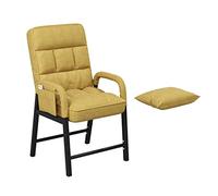 Modern Yellow Lazy Chair with Cushion - Stylish Steel Frame Reclining Armchair for Living Room Bedroom & Office - Comfy Lounge Sofa for Ultimate Relaxation