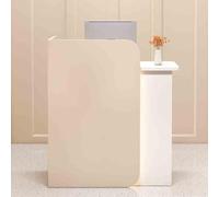 Modern Yellow Reception Desk with Lockable Drawer 1.80m Negotiation Table for Office & Salon Stylish Counter for Reception Area Contemporary Design