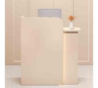 Modern Yellow Reception Desk with Locking Drawer39.4 Negotiation Table & Cash Register Counter for Salon & OfficeStylish & Functional Furniture