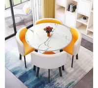 Modern Yellow Reception Table and Chairs Set: Stylish Center Table and Seating for Office Kitchen Meeting Room Library Cinema Tea Room Elegant Design