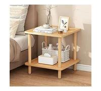 Modern Yellow Square Wood Coffee Table - Easy Assembly Living Room & Bedroom Furniture - Stylish Sofa Side Table with Storage Shelf for Home Decor