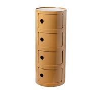 Modern Yellow Veal Side Cabinet - 4-Tier Sliding Door End Table Multi-Functional Storage for Living Room & Bedroom Stylish Sl esign Perfect Nightstand Solution