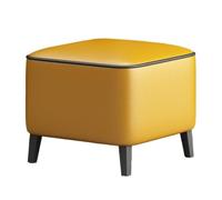 Modern YellowMinimalist Desk Footrest Soft LeatherFoot Stool for SofaHome Decor Versatile Fur for Living Room & Office