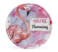 Modern You Are Flamazing Beauty Pink Flamingo Round Tin Sign Pink Bird Vintage Metal Tin Signs for Street & Home Bar Club Kitchen Wall Art Decor Plaque Signs Vintage Metal Signs 30cmx30cm