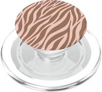 Modern Zebra Stripes Print Brown Beige Wild Animal Pattern PopSockets PopGrip for MagSafe