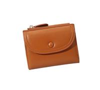 Modern Zippers Closure Card Case for Women Compact Size Practical PU Leather Fashion Accessory Elegant Compact Card Holder (Brown)