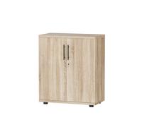 Moderna 2 Door Locking Office Storage Cabinet Wooden Filing Cupboard Oak in Brown Moderna Brown
