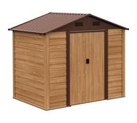 Moderna 7.7 x 64' Double Door Apex Garden Shed With Ventilation Steel & Polypropylene Light Brown by Steadfast