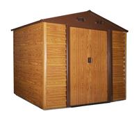 Moderna 9 x 6' Double Door Apex Garden Shed With Ventilation Steel & Polypropylene Light Brown by Steadfast