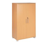 Moderna Beech Storage Cabinet, 2 Shelves, Lockable 2 Door, Tall Office Storage in Brown Moderna Brown