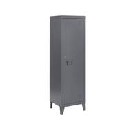 Moderna Grey Metal Locker Cabinet, 2 Shelves, 1 Door for Home or Office Moderna Grey