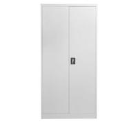 Moderna Grey Steel Filing Cabinet, 4 Shelves, Lockable 2 Door, Tall Office Unit Moderna Grey