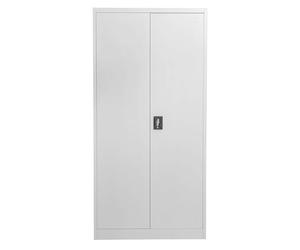 Moderna Grey Steel Filing Cabinet, 4 Shelves, Lockable 2 Door, Tall Office Unit Moderna Grey