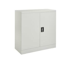 Moderna Grey Steel Filing Cabinet, Lockable 2 Door, 1 Shelf, for Utility Room Moderna Grey