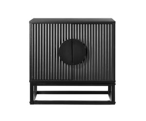 Moderna MMT Fluted 2-Door Storage Cabinet, Adjustable Shelf, Steel Legs in Black Moderna Black