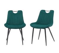 Moderna MMT Furniture Designs Ltd Nigella Dining Chairs Set of 2, Velvet Chair bucket in Green Moderna Green